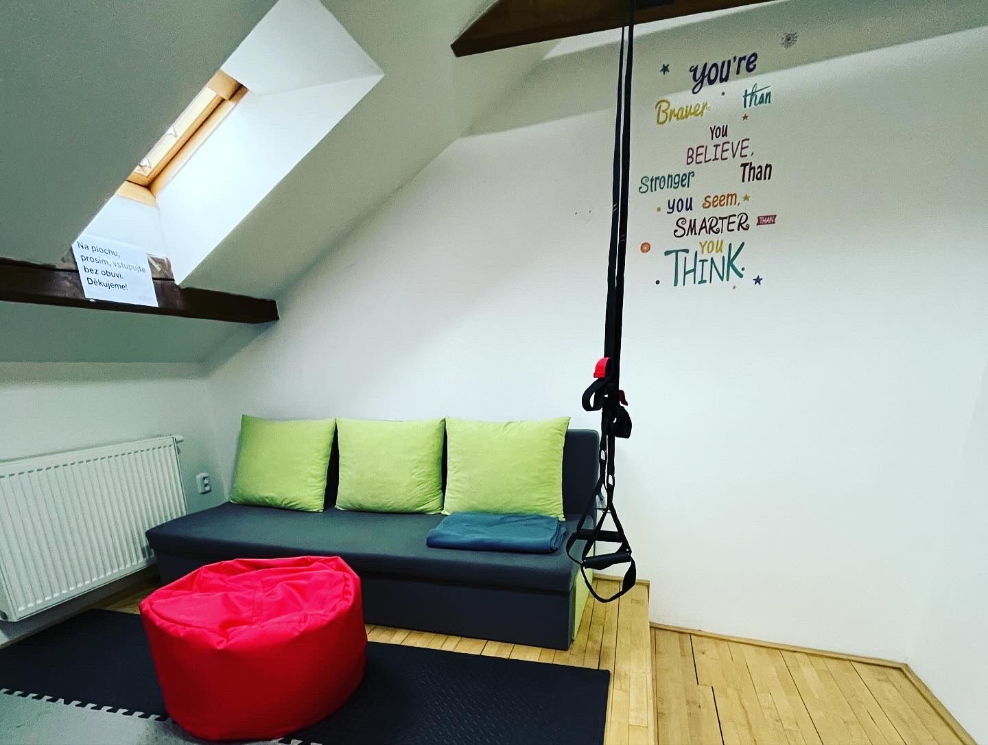 Relaxační místnost CityHUB Jihlava – odpočinková část
